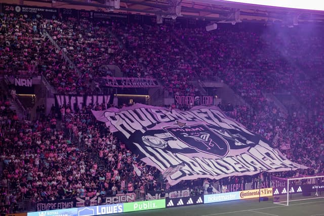 Torcedores rosa e preto