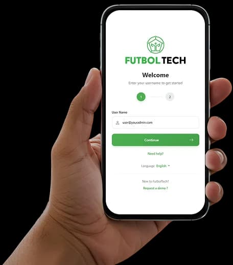 FutbolTech Platform App Interface — youth progress tracking